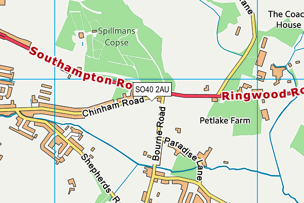 SO40 2AU map - OS VectorMap District (Ordnance Survey) SO40 2AU map - OS VectorMap District (Ordnance Survey)