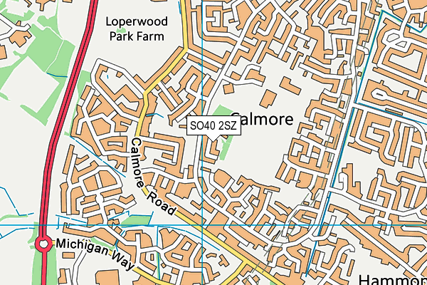 SO40 2SZ map - OS VectorMap District (Ordnance Survey)