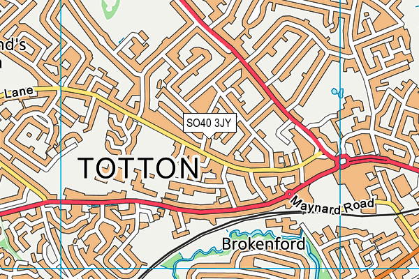 SO40 3JY map - OS VectorMap District (Ordnance Survey) SO40 3JY map - OS VectorMap District (Ordnance Survey)