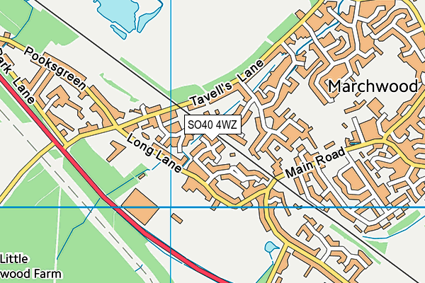 SO40 4WZ map - OS VectorMap District (Ordnance Survey) SO40 4WZ map - OS VectorMap District (Ordnance Survey)
