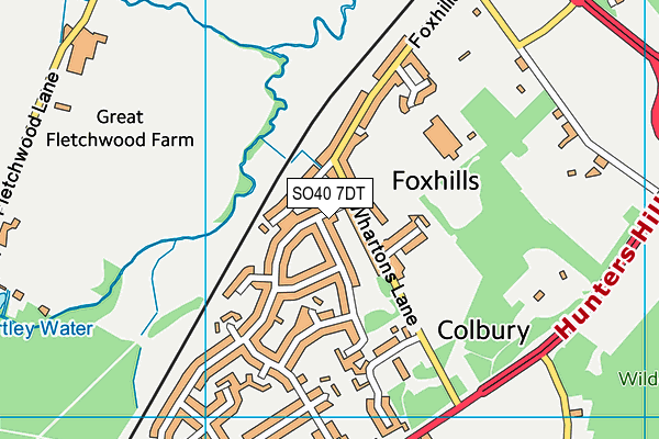 SO40 7DT map - OS VectorMap District (Ordnance Survey)