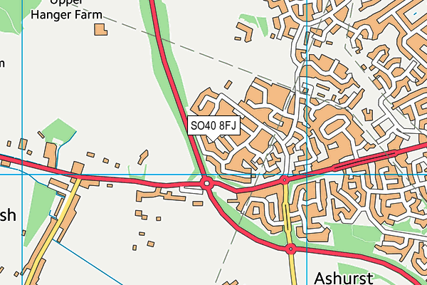 SO40 8FJ map - OS VectorMap District (Ordnance Survey) SO40 8FJ map - OS VectorMap District (Ordnance Survey)