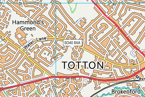 SO40 8XA map - OS VectorMap District (Ordnance Survey) SO40 8XA map - OS VectorMap District (Ordnance Survey)