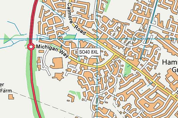 SO40 8XL map - OS VectorMap District (Ordnance Survey) SO40 8XL map - OS VectorMap District (Ordnance Survey)