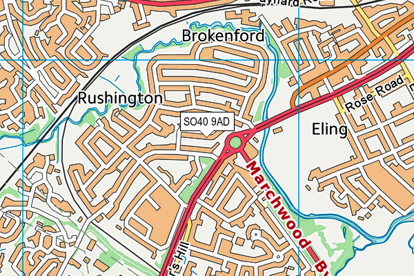 SO40 9AD map - OS VectorMap District (Ordnance Survey) SO40 9AD map - OS VectorMap District (Ordnance Survey)