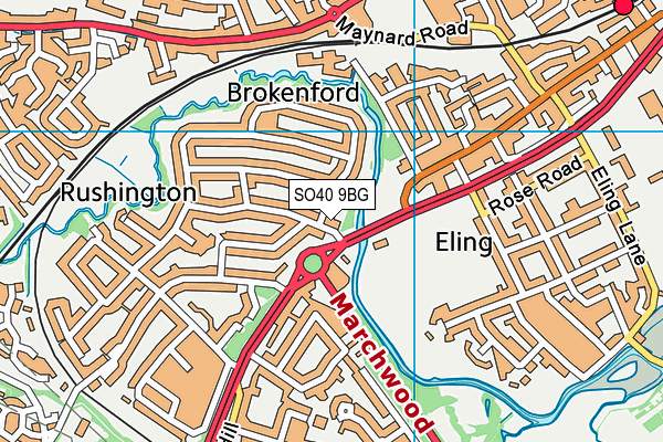 SO40 9BG map - OS VectorMap District (Ordnance Survey) SO40 9BG map - OS VectorMap District (Ordnance Survey)