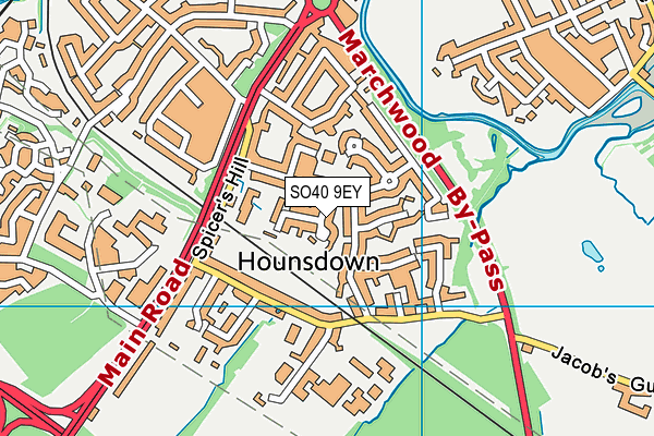 SO40 9EY map - OS VectorMap District (Ordnance Survey) SO40 9EY map - OS VectorMap District (Ordnance Survey)