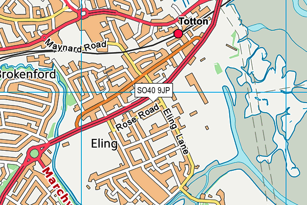 SO40 9JP map - OS VectorMap District (Ordnance Survey) SO40 9JP map - OS VectorMap District (Ordnance Survey)