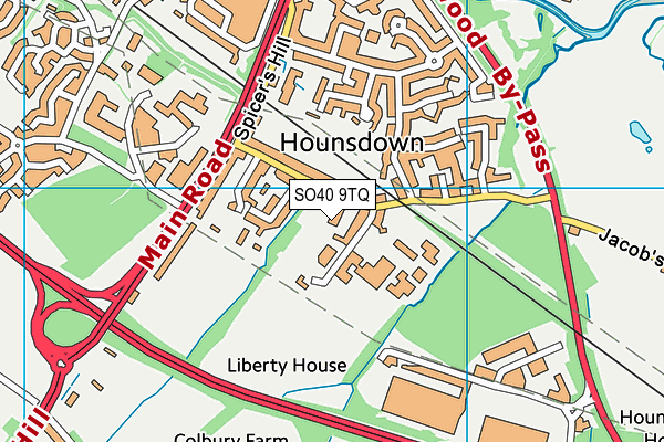 SO40 9TQ map - OS VectorMap District (Ordnance Survey) SO40 9TQ map - OS VectorMap District (Ordnance Survey)