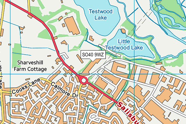 SO40 9WZ map - OS VectorMap District (Ordnance Survey) SO40 9WZ map - OS VectorMap District (Ordnance Survey)