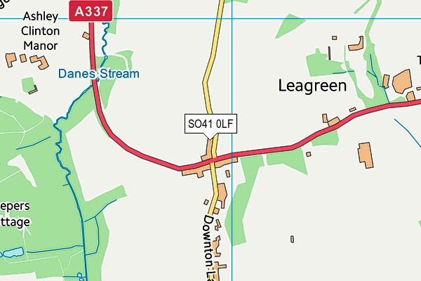 SO41 0LF map - OS VectorMap District (Ordnance Survey) SO41 0LF map - OS VectorMap District (Ordnance Survey)