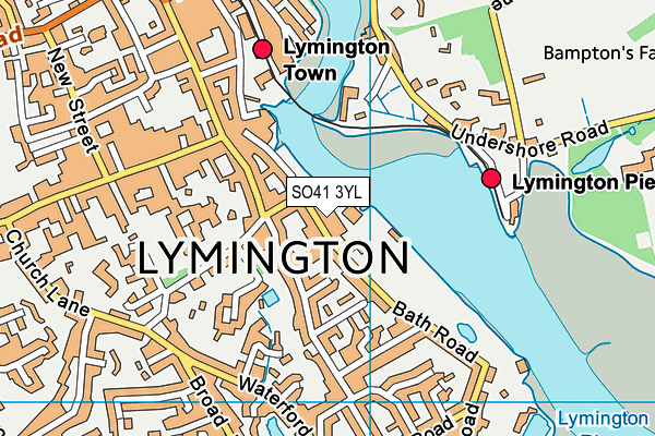 SO41 3YL map - OS VectorMap District (Ordnance Survey)