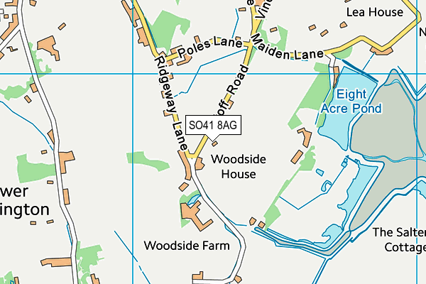 SO41 8AG map - OS VectorMap District (Ordnance Survey) SO41 8AG map - OS VectorMap District (Ordnance Survey)