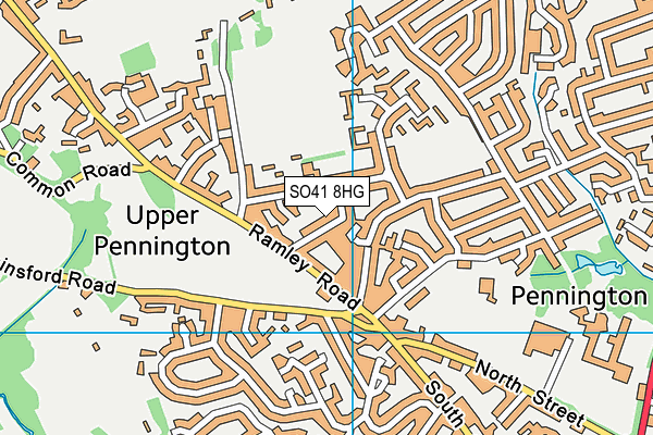 SO41 8HG map - OS VectorMap District (Ordnance Survey) SO41 8HG map - OS VectorMap District (Ordnance Survey)