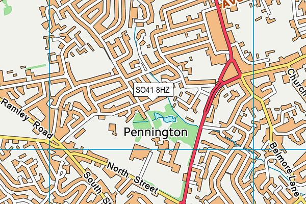 SO41 8HZ map - OS VectorMap District (Ordnance Survey) SO41 8HZ map - OS VectorMap District (Ordnance Survey)