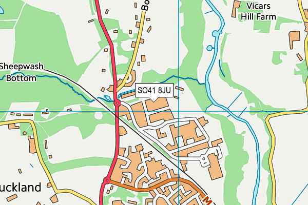SO41 8JU map - OS VectorMap District (Ordnance Survey) SO41 8JU map - OS VectorMap District (Ordnance Survey)