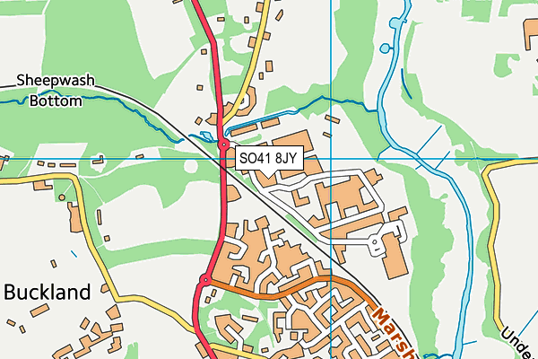 SO41 8JY map - OS VectorMap District (Ordnance Survey) SO41 8JY map - OS VectorMap District (Ordnance Survey)
