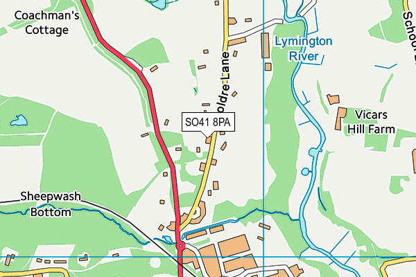 SO41 8PA map - OS VectorMap District (Ordnance Survey) SO41 8PA map - OS VectorMap District (Ordnance Survey)