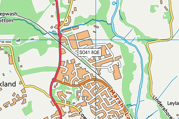 SO41 8QE map - OS VectorMap District (Ordnance Survey) SO41 8QE map - OS VectorMap District (Ordnance Survey)