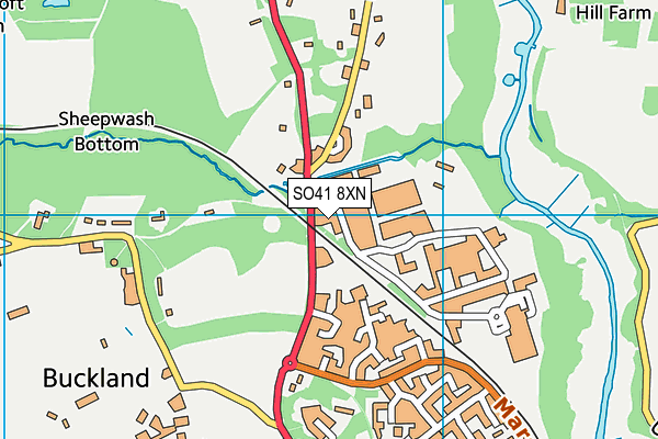 SO41 8XN map - OS VectorMap District (Ordnance Survey) SO41 8XN map - OS VectorMap District (Ordnance Survey)
