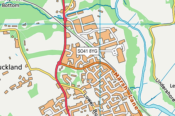 SO41 8YG map - OS VectorMap District (Ordnance Survey) SO41 8YG map - OS VectorMap District (Ordnance Survey)