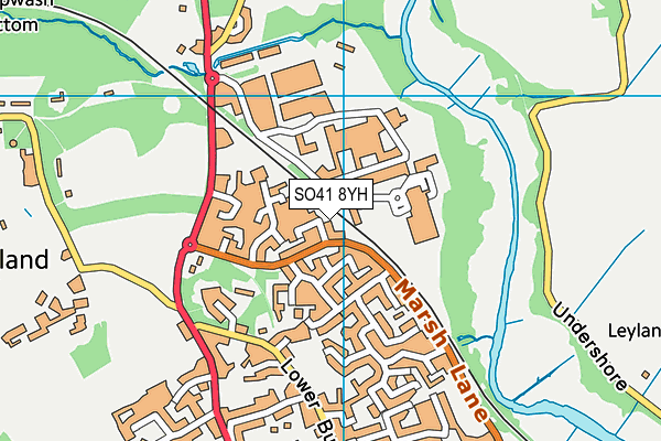 SO41 8YH map - OS VectorMap District (Ordnance Survey)