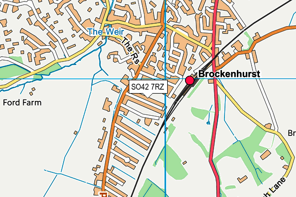 SO42 7RZ map - OS VectorMap District (Ordnance Survey)