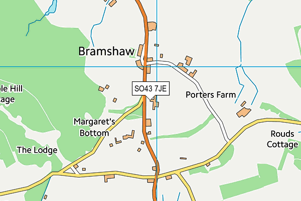 SO43 7JE map - OS VectorMap District (Ordnance Survey)