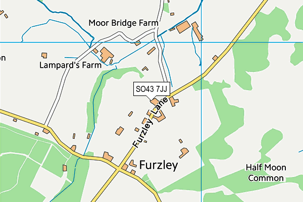 SO43 7JJ map - OS VectorMap District (Ordnance Survey)
