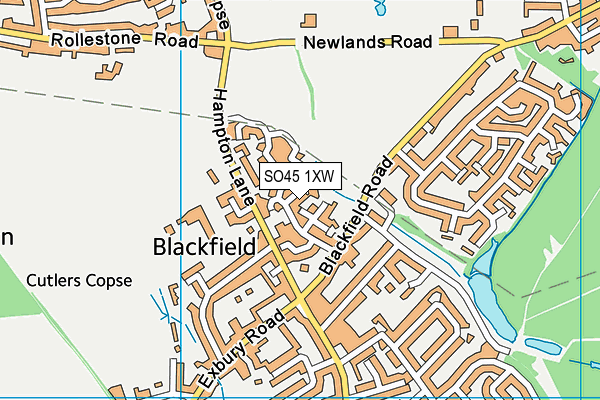 SO45 1XW map - OS VectorMap District (Ordnance Survey)