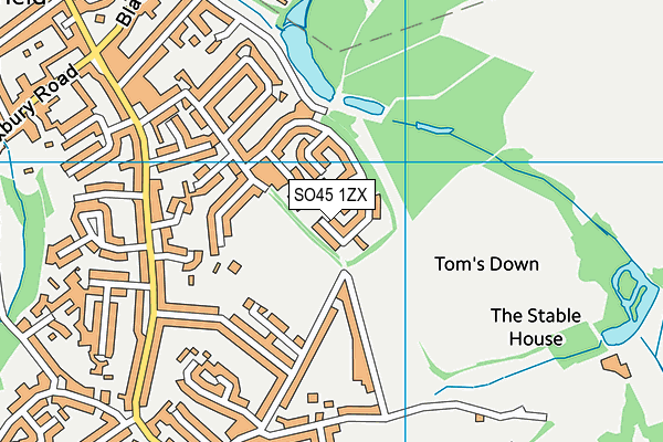 SO45 1ZX map - OS VectorMap District (Ordnance Survey) SO45 1ZX map - OS VectorMap District (Ordnance Survey)