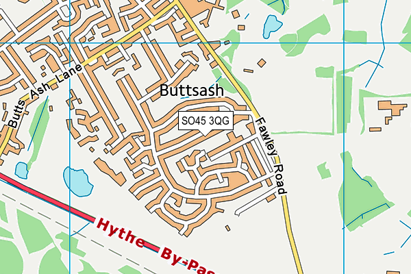 SO45 3QG map - OS VectorMap District (Ordnance Survey) SO45 3QG map - OS VectorMap District (Ordnance Survey)