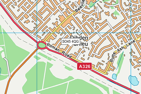 SO45 4QG map - OS VectorMap District (Ordnance Survey) SO45 4QG map - OS VectorMap District (Ordnance Survey)