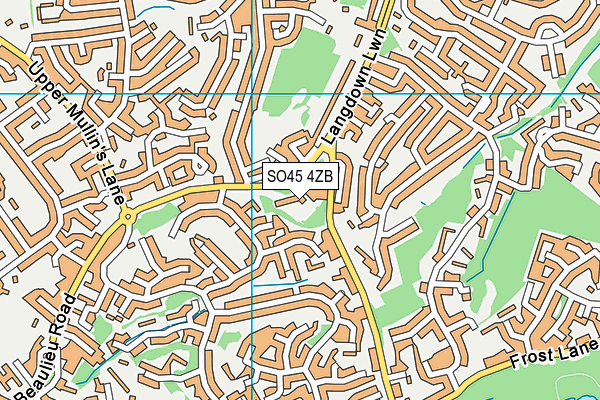 SO45 4ZB map - OS VectorMap District (Ordnance Survey) SO45 4ZB map - OS VectorMap District (Ordnance Survey)