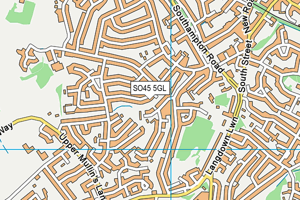 SO45 5GL map - OS VectorMap District (Ordnance Survey) SO45 5GL map - OS VectorMap District (Ordnance Survey)