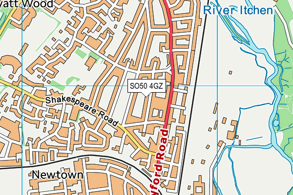 SO50 4GZ map - OS VectorMap District (Ordnance Survey) SO50 4GZ map - OS VectorMap District (Ordnance Survey)