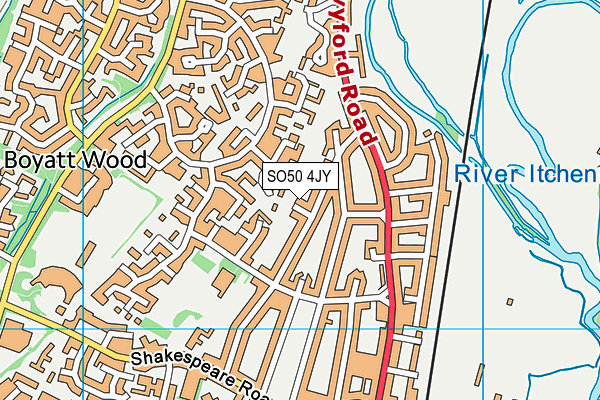 SO50 4JY map - OS VectorMap District (Ordnance Survey) SO50 4JY map - OS VectorMap District (Ordnance Survey)