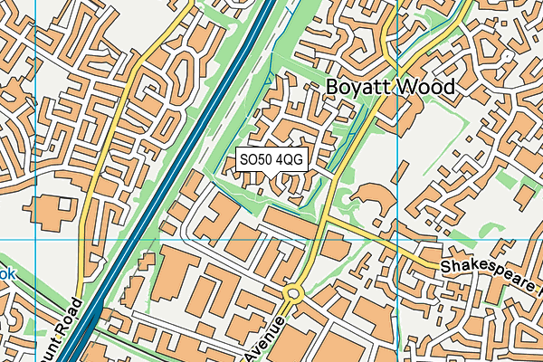 SO50 4QG map - OS VectorMap District (Ordnance Survey) SO50 4QG map - OS VectorMap District (Ordnance Survey)