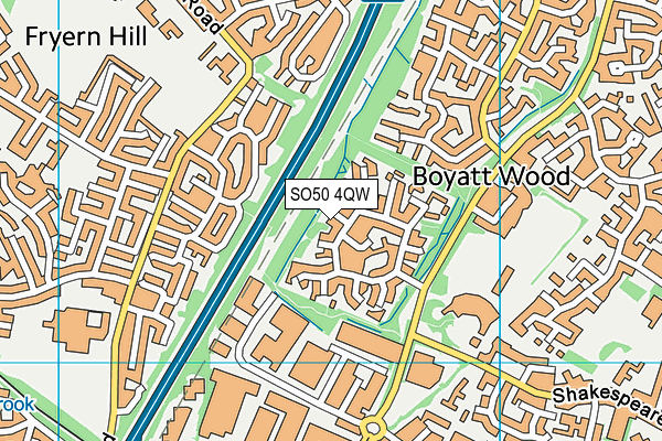 SO50 4QW map - OS VectorMap District (Ordnance Survey) SO50 4QW map - OS VectorMap District (Ordnance Survey)