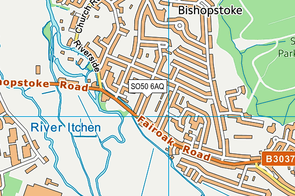 SO50 6AQ map - OS VectorMap District (Ordnance Survey)