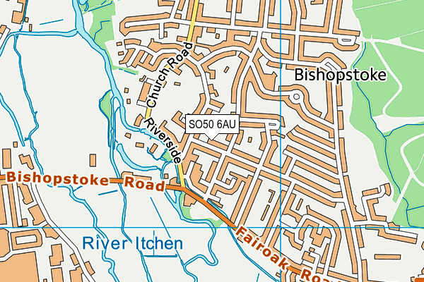 SO50 6AU map - OS VectorMap District (Ordnance Survey)