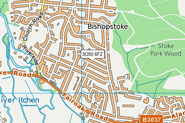 SO50 6FZ map - OS VectorMap District (Ordnance Survey)