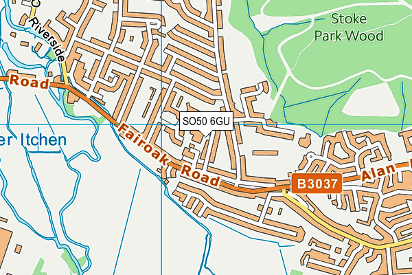 SO50 6GU map - OS VectorMap District (Ordnance Survey)