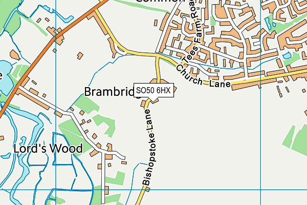 SO50 6HX map - OS VectorMap District (Ordnance Survey)