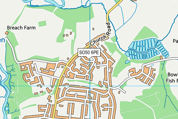 SO50 6PE map - OS VectorMap District (Ordnance Survey)