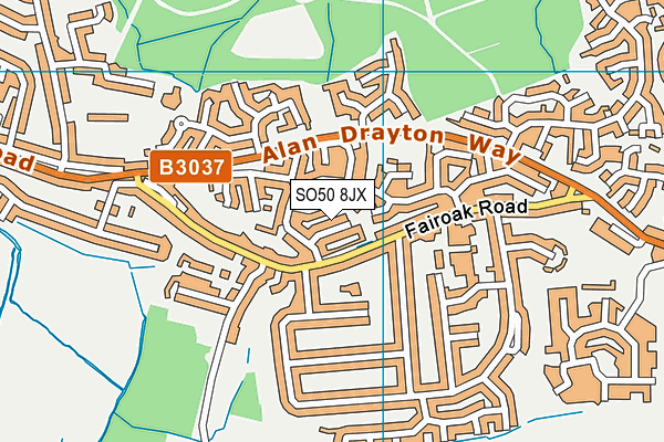 SO50 8JX map - OS VectorMap District (Ordnance Survey) SO50 8JX map - OS VectorMap District (Ordnance Survey)