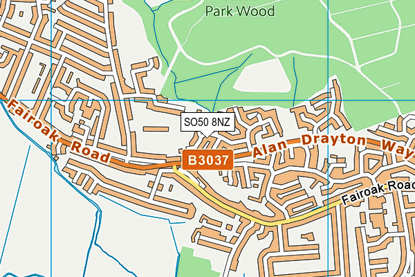 SO50 8NZ map - OS VectorMap District (Ordnance Survey)