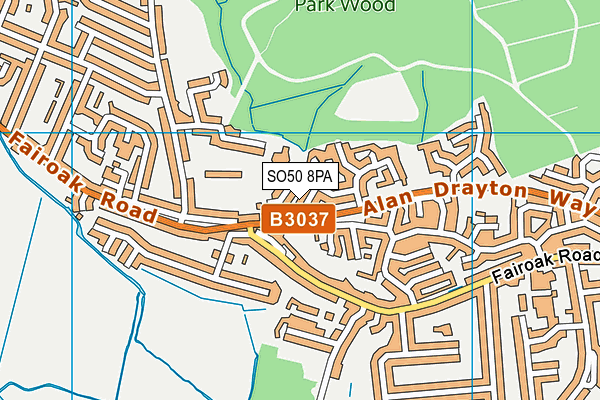 SO50 8PA map - OS VectorMap District (Ordnance Survey)