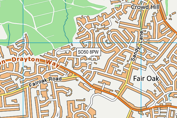 SO50 8PW map - OS VectorMap District (Ordnance Survey)