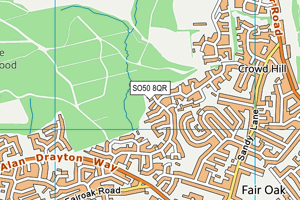 SO50 8QR map - OS VectorMap District (Ordnance Survey)